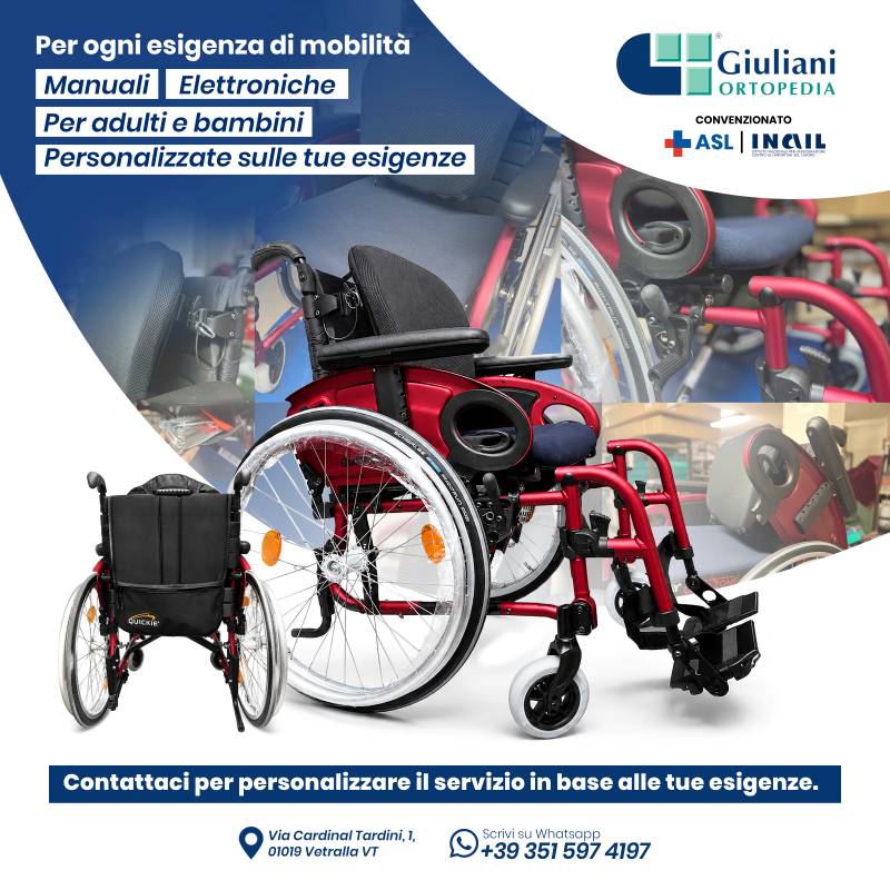 Carrozzine manuali ed elettroniche personalizzate per adulti e bambini - Giuliani Ortopedia